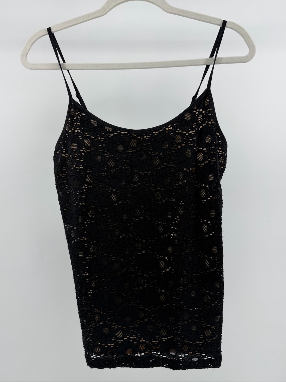 NWT Candie's Black Lace Overlay Cami Tank Top Whimsigoth Grunge, Women's XL